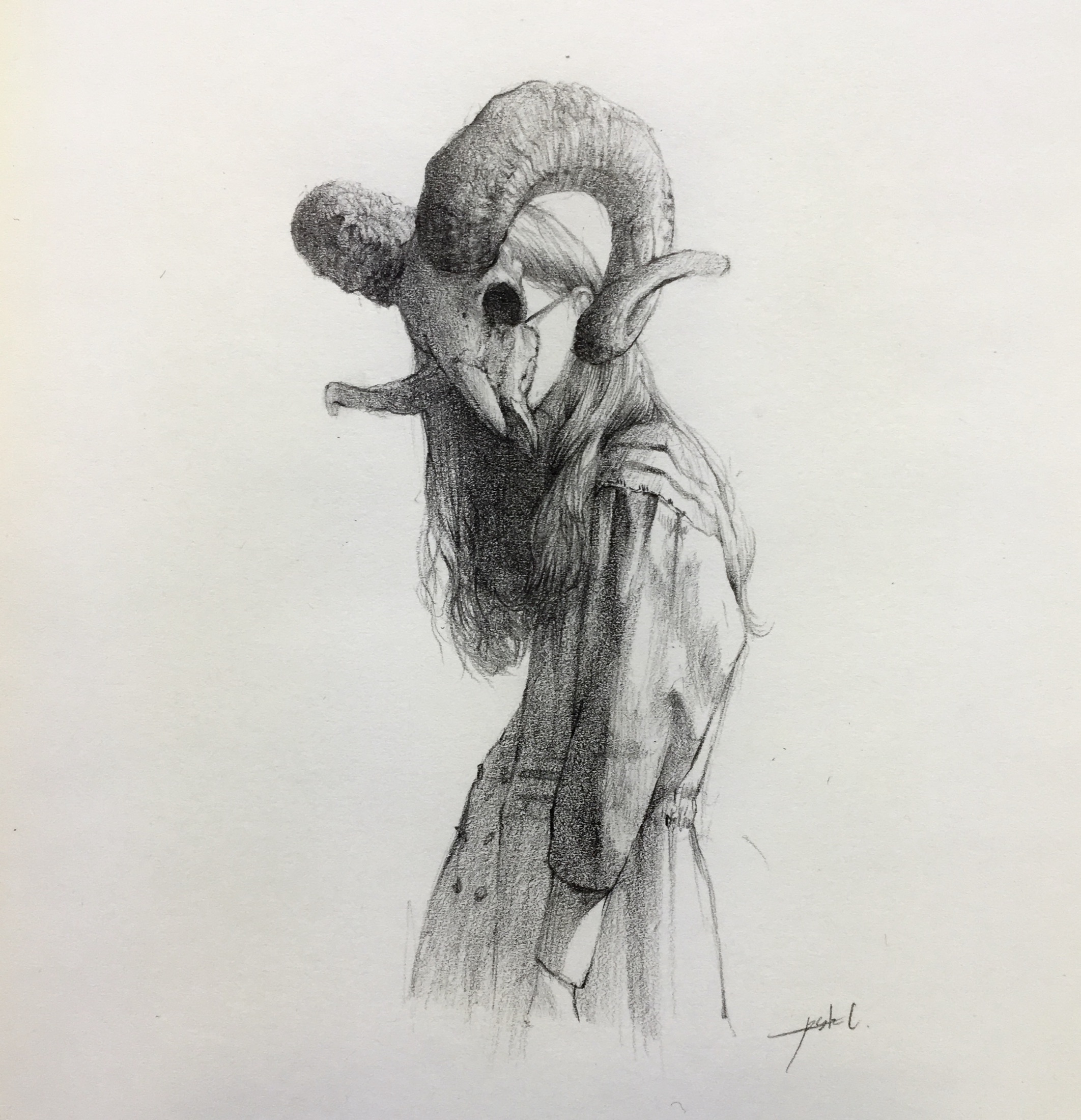 Untitled, 2019, graphite on paper by Seong Keun Park.