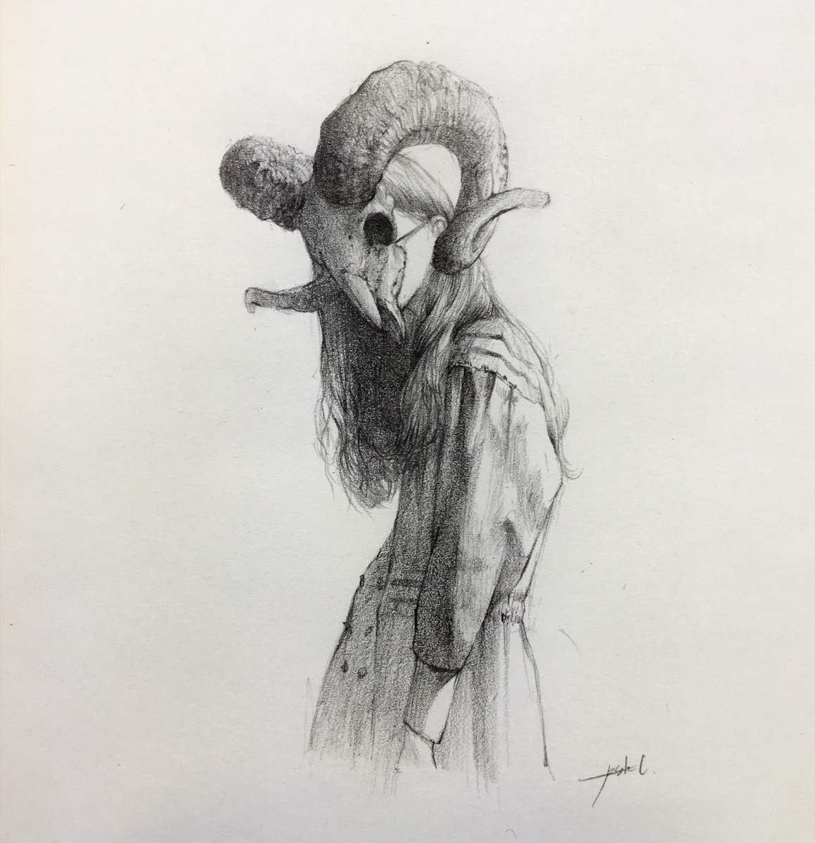 Untitled, 2019, graphite on paper by Seong Keun Park.