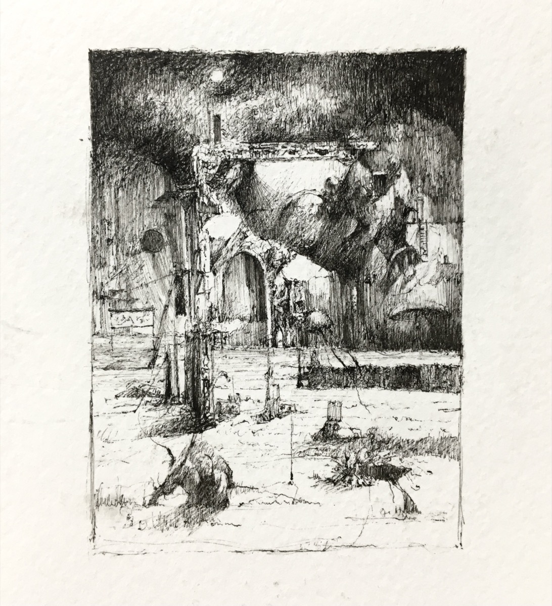 Untitled 8, 2020, gel pen on paper by Seong Keun Park.