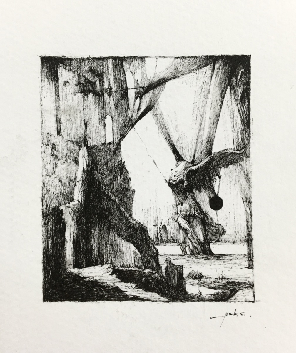 Untitled 9, 2020, gel pen on paper by Seong Keun Park.