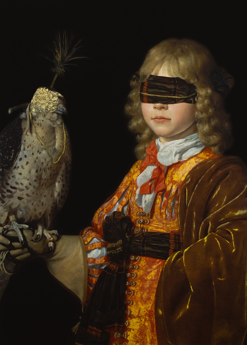 Untitled 55, 2023, archival pigment print and gold leaf on canvas by Seong Keun Park.